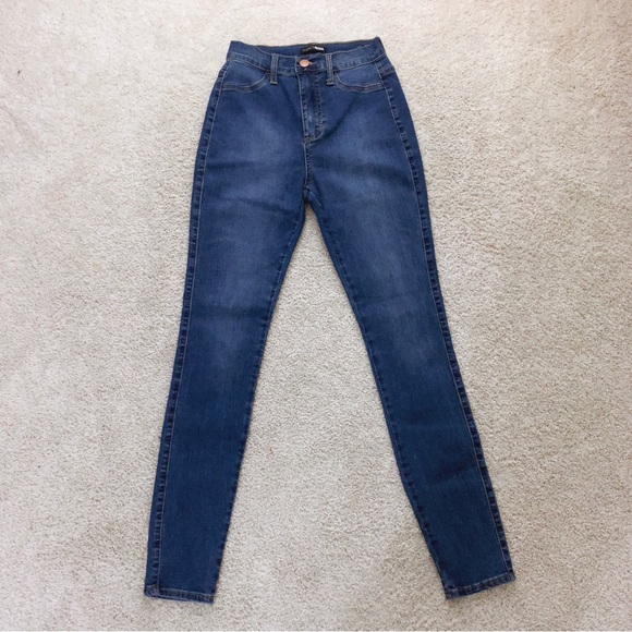 FASHION NOVA Blue Jean Denim High Waist Skinny Jeans Pants Size 7 - Picture 2 of 9